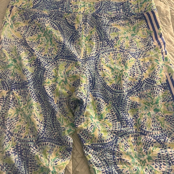 Lilly Pulitzer Bal Harbour Palazzo Pants Bennet Blue Wide Leg Tropic Size Large - Picture 7 of 8
